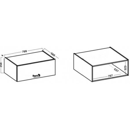 szafka kuchenna okapowa głęboka 80 cm CREMA 80 NAGU-36 1F